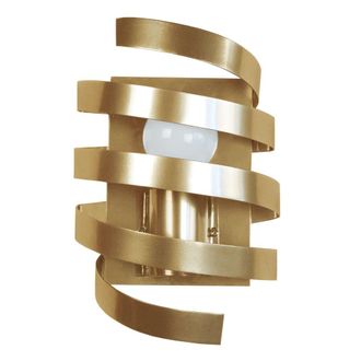 Tosel Aplique de pared metal Alt.95cm dorado ;Pantalla: marr&oacute;n