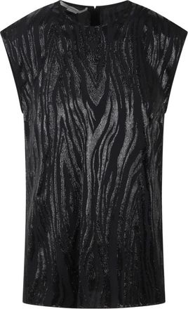 Stella McCartney Woodgrain Lurex Top - Dames - Tops zonder mouwen - Zwart - M - Tops