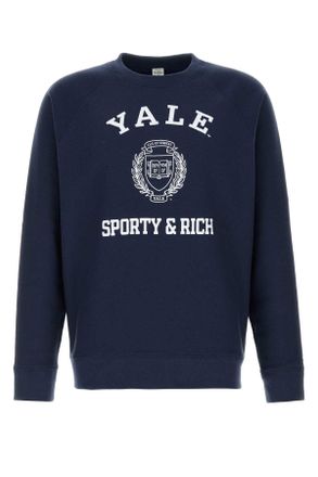 Sporty & Rich Navy Blue Cotton And Polyester Sweatshirt