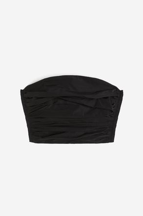 H&M Plissiertes Bandeau-Top - Schwarz