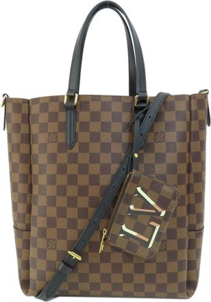 Louis Vuitton Damier Damier Canvas Ebene Damier Canvas Tote Bag (Pre-Owned)