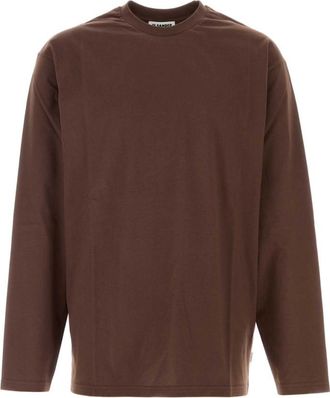Jil Sander Dark Brown Solid T-Shirt