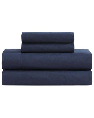 Tommy Hilfiger 200 Thread Count Solid Cotton Percale Sheet Set