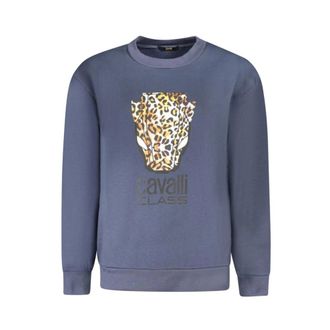 Cavalli Blauwe Dames Trui Lange Mouw - Dames - Sweatshirts - Blauw - M - Katoen - Hoodies & sweatvesten