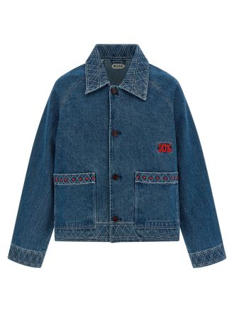 Bode Blue Cotton Denim Mens Jacket