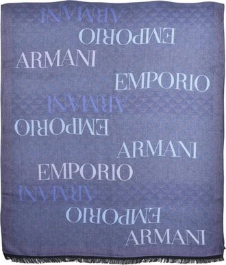 Emporio Armani Viscose Blend Sjaal - Dames - Sjaals - Blauw - ONE Size - Polyester - Accessoires