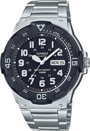 Casio Mens Stainless Steel Water-Resistant Analog Watch with Black Dial - MRW-200HD-1B