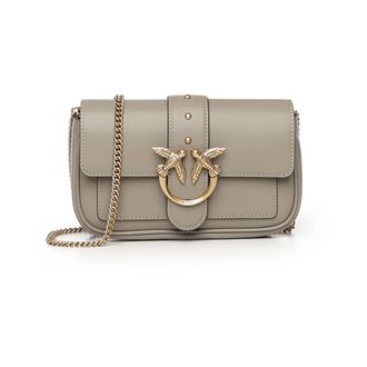 Pinko Love One Crossbody Bag - Dames - Schoudertassen - Bruin - ONE Size - Leer - Tassen