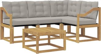 vidaXL Conjunto De Sof&aacute;s De Exterior 5 Uds. Blanco Y Gris Claro Vidaxl