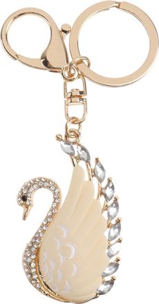 Frcolor Crystal Swan Key Ring Pendant for Decoration Elegant Alloy Keychain with Delicate Crystal Charm Unique Gift for Women and Stylish Swan Keyring Accesso