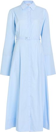 Gabriela Hearst Carmina Belted Cotton-poplin Maxi Shirt Dress - Light Blue - 46 (UK14 / L)