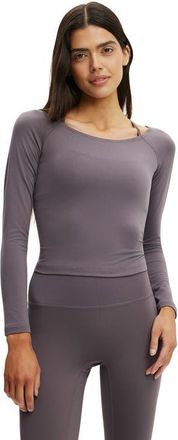 Cotton On Womens Active Ultra Soft Off Shoulder Longsleeve in Violet Grey at Nordstrom, Size Xx-Small