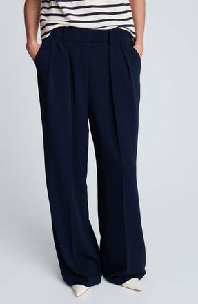 Kenneth Cole High Waist Wide Leg Pants in Dark Navy at Nordstrom Rack, Size 12