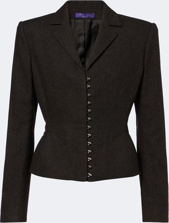 Ralph Lauren Collection Herringbone peplum virgin wool blazer