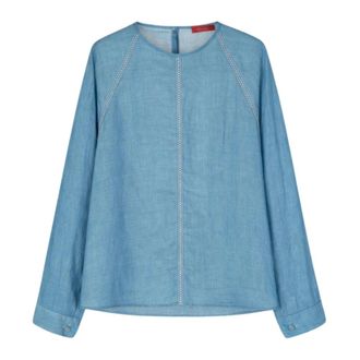 Max Mara Blouses, female, Blue, Size: L Edile Blouse