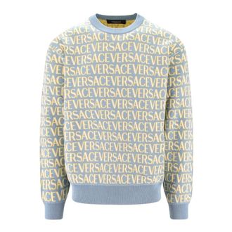 Versace Round-neck Knitwear, male, Multicolor, Size: L Maglia