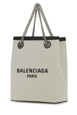 Balenciaga Womens Sand Canvas Duty Free Handbag Naturel T Cotton Borse A Mano