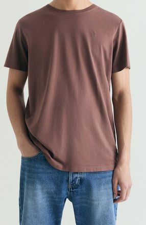 Scalpers Regular Fit Embroidered T-Shirt in Burgundy at Nordstrom, Size X-Small