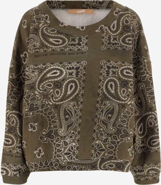 DON'T @ ME katoenen sweatshirt met bandanaprint