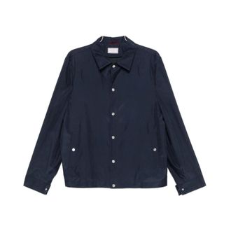 Brunello Cucinelli Brunello Cucinelli, Light Jackets, male, Blue, Size: XL Water-resistant Blouson Jacket