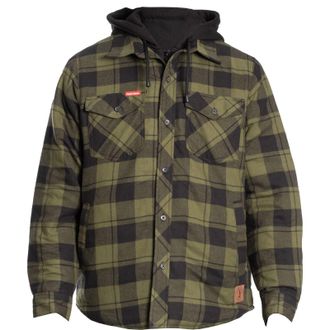 Hard Yakka Quilted Flannel Shacket Mens Green Shirt Jacket Cotton - Size X-Large