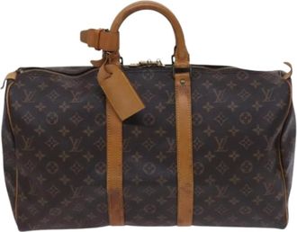 Louis Vuitton Pre-owned Keepall Bag - Dames - Vintage Weekendtas - Bruin - ONE Size - Leer - Vintage