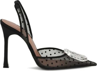 Amina Muaddi 105 mm Camelia slingback sandalen verfraaid met stippen - Zwart