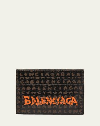 Balenciaga Mens Snob Allover Logo Card Holder