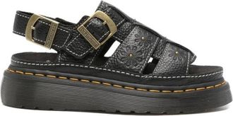 Dr. Martens Wrenlie Open Toe Nappa Leather Fisherman Platform Sandalen - Dames - Sandalen - Zwart - 40 EU - Leer - Schoenen