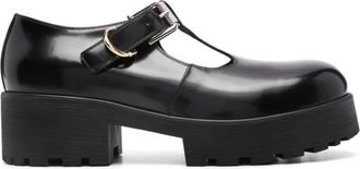 Givenchy Zwarte platte schoenen met gespsluiting - Dames - Platte Schoenen - Zwart - 37 1/2 EU - Leer - Schoenen