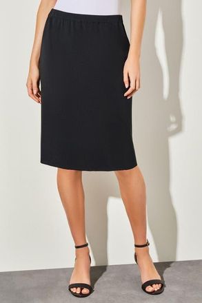 Ming Wang Below the Knee Straight Knit Skirt in Black at Nordstrom, Size X-Large