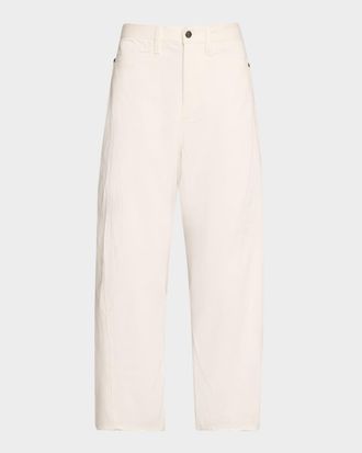 Maria McManus Mid-Rise Barrel-Leg Crop Jeans