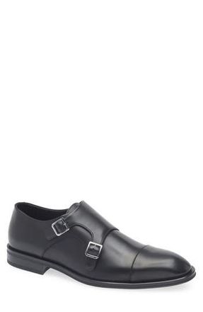 BOSS Derrek Double Monk Strap Cap Toe Shoe in Black at Nordstrom Rack, Size 10Us / 9Uk