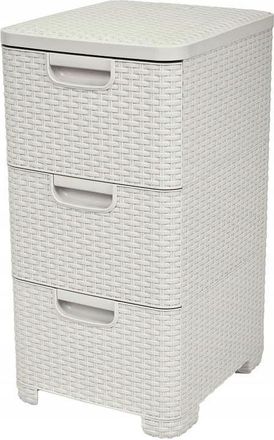 Curver Torre De Escritorio 3 Cajones 14l, Style - Pr&aacute;ctica Torre De Almacenamiento Para Herramientas, Ropa, Papeles Y Otros - 3x14l - 37,8x32,8x60 Cm - Marfi