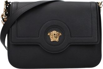 Versace Black Leather Crossbody Womens Bag