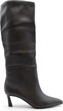 Steve Madden Lavan Knee Boot - Dames - Laarzen met Hak - Zwart - 39 1/2 EU - Leer - Schoenen