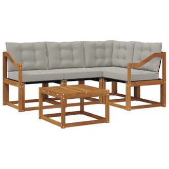 vidaXL Conjunto De Sof&aacute;s De Exterior 5 Pcs Gris Natural Y Claro Vidaxl