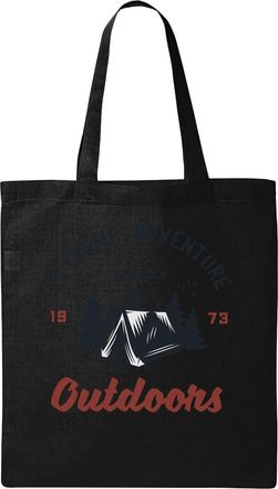 Generic Extreme Adventure America Outdoors 1973 Natural Ecological Cotton Tote Bag Black