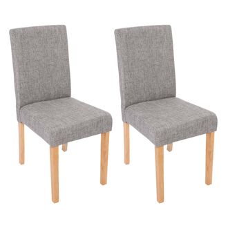 Hhg Nunca Usado] Lote De 2 Sillas De Comedor Silla De Cocina Littau, Textil, Gris, Patas Claras