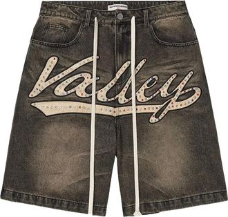Vale Skittles embroidered denim shorts - men - Cotton - 34 - Grey