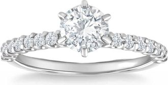 Pompeii3 Certified 1.45Ct Platinum Round Cut Diamond Engagement Ring Lab Grown Size 8 Size: 8