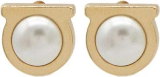 Ferragamo Faux-parel oorbellen met gouden tint - Dames - Oorbellen - Geel - ONE Size - Accessoires