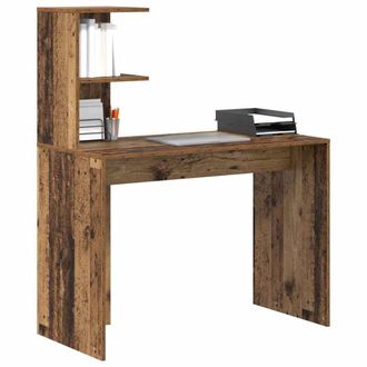 Berkfield Home Old Wood Writing Desk Old wood Wood Medium Minimalistic in Brown