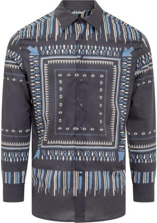 Etro Blue Regular Printed Shirt