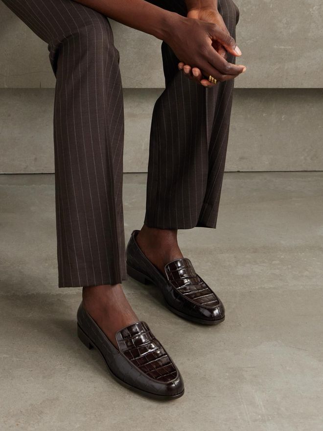 Emme Parsons Mocassini In Pelle Lucida Effetto Coccodrillo