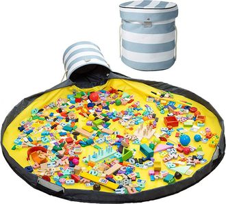 OEM Storage Box - Play Mat - Dinosaur Motif - 80x80 Cm - Polyester Fabric - Non-slip Base - 40x40x15 Cm Folded - For Lego Bricks - 1 Piece