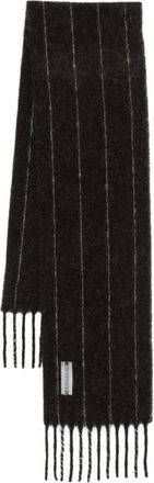 Our Legacy Sciarpa gessata con frange - Marrone