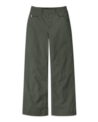 Stio | Womens Rivet Wide Leg Canvas Pant, Size 10 Regular in Deep Shade