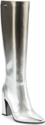 DKNY Soryn Block Heel Knee High Boot in Pewter/Silver at Nordstrom Rack, Size 7.5