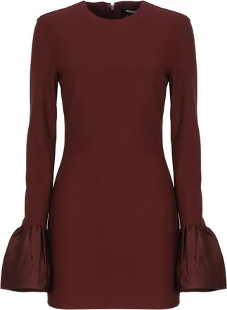 Rotate Rotate Birger Christensen, Kleedjes, Dames, Bruin, XS, Polyester, Jurk met ruchesmouwen